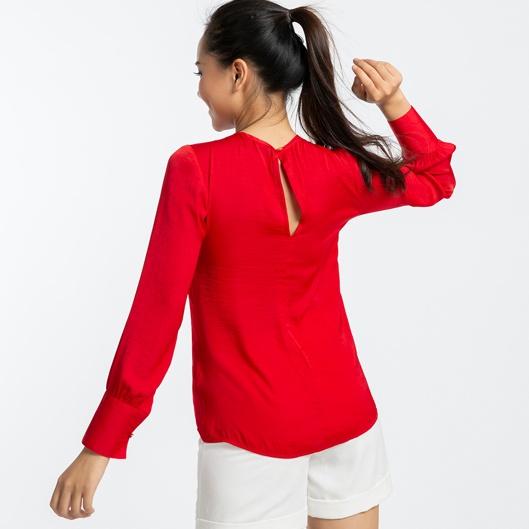 Áo Satin Lụa Áo Kiểu Đẹp Thời trang thiết kế Hity TOP103