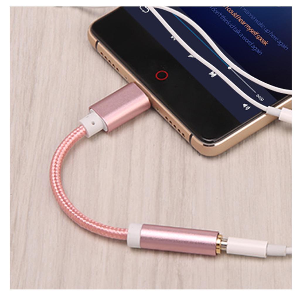 Short USB-C Type C to 3.5 mm Headphone Female Jack Adapter Earphone Audio Cable Cord
