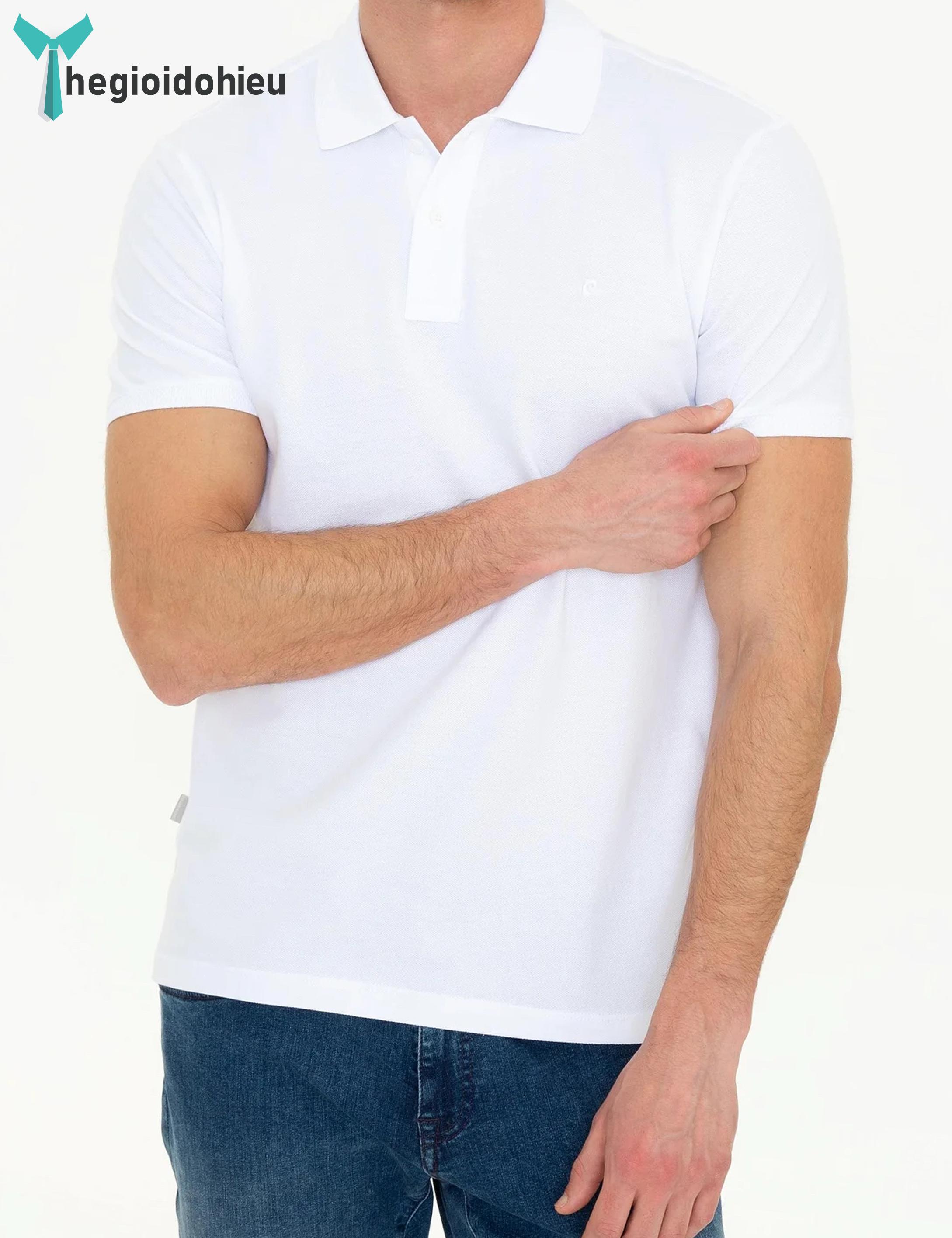 Áo thun nam PierreCardin PCPolo176 (Trắng trơn) - Hàng nhập khẩu - Không túi - Trắng trơn