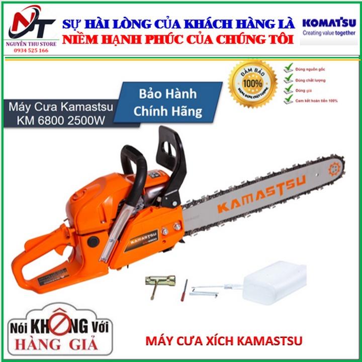 Máy cưa xích chạy xăng Kamastsu 68CC, máy cưa gỗ.