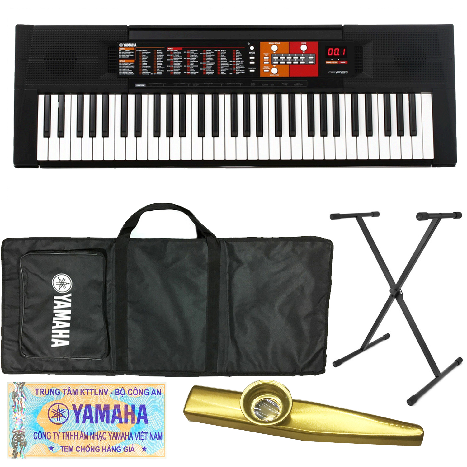 Trọn Bộ Đàn Organ Yamaha PSR - F51 - Keyboard PSR- F51 chính hãng kèm Chân , Bao, Nguồn, Giá Sách - Tặng Kèn Kazoo đồng thanh cao cấp TONY