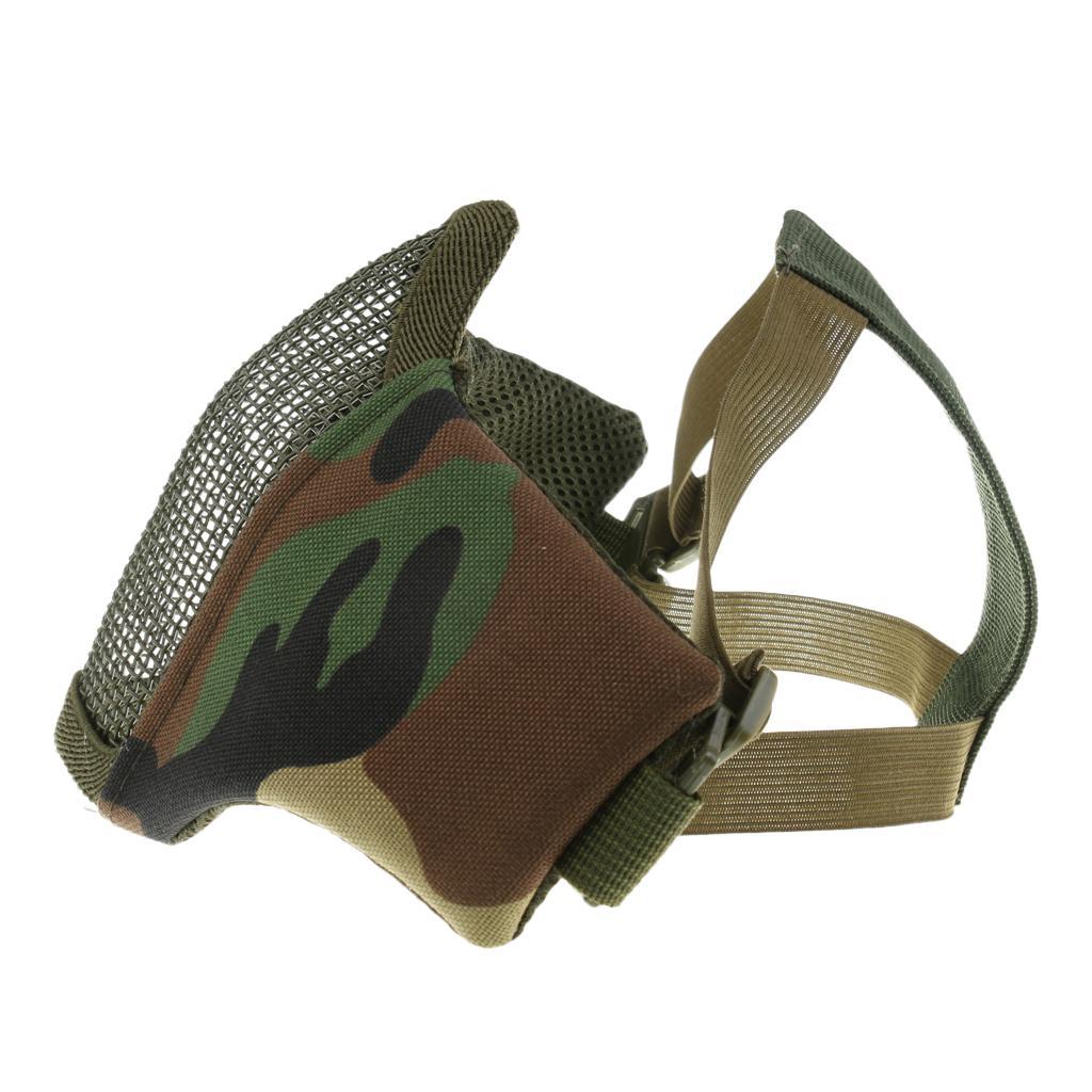 Half Face Lower Mask Metal Steel Mesh Adjustable Hunting Mask for Paintball Army CS