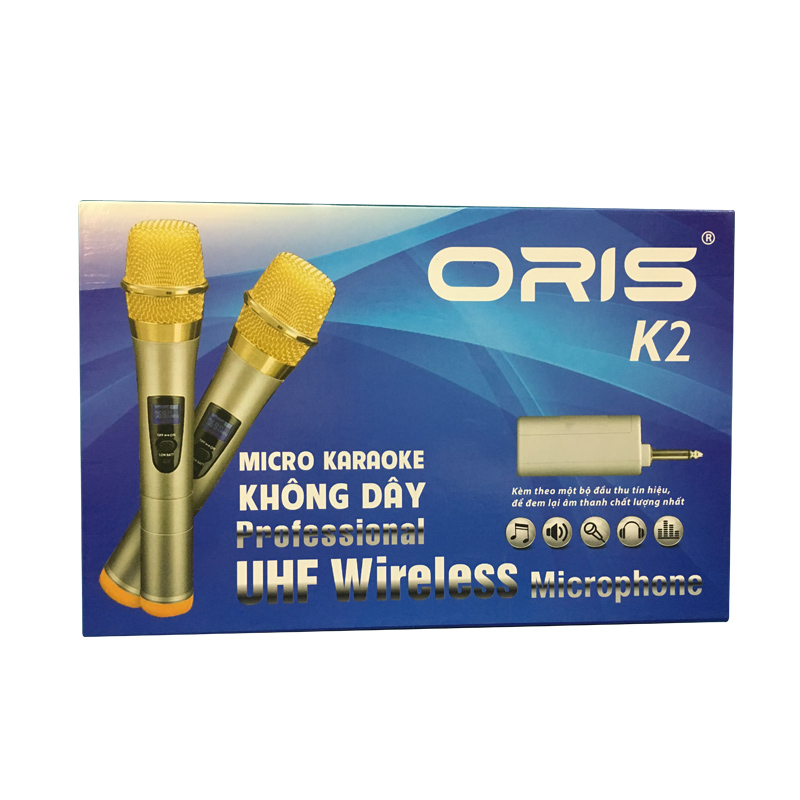 BỘ 2 MICRO KHÔNG DÂY ORIS K2 CỰC HÚT CHO LOA KÉO, AMPLY  - HÀNG NHẬP KHẨU