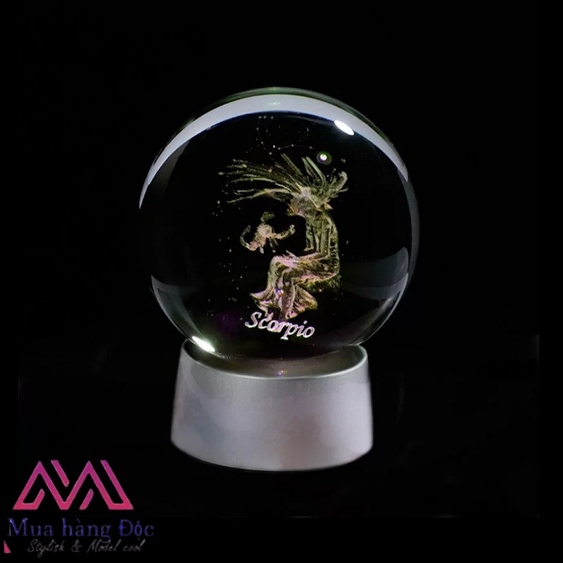 Quà Tặng Sinh Nhật Quả Cầu Pha Lê 3D LED Cung Song Tử