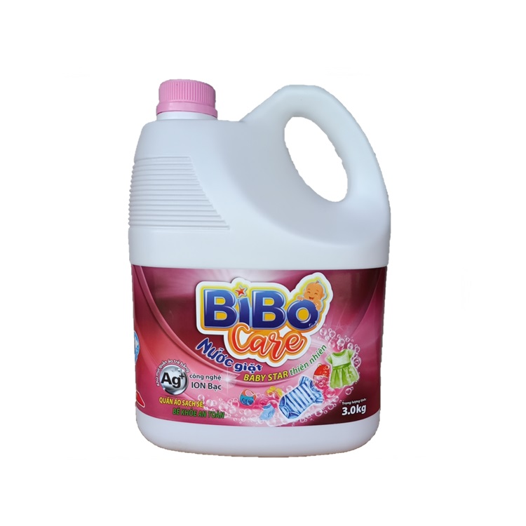 Nước giặt Bibo Care Baby Star Thiên nhiên 3kg + Tặng 1 chai nước lau sàn TrueCare Baby Charming 1 lít