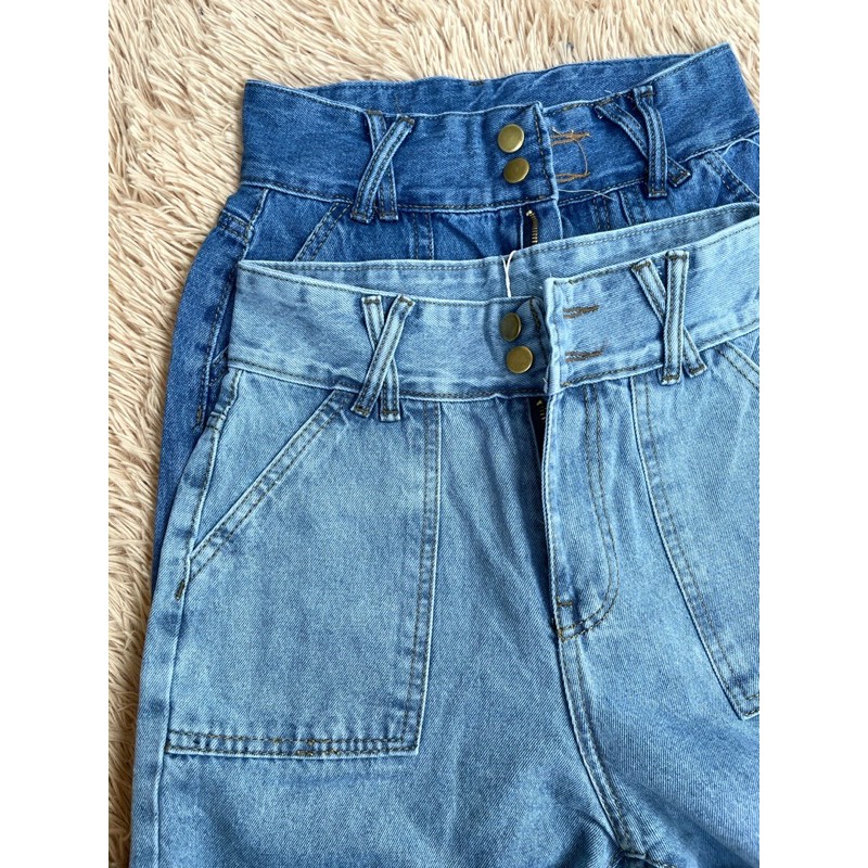 Quần ống rộng nữ quần jeans túi đắp vuông MS 062 (có video - ảnh thật)