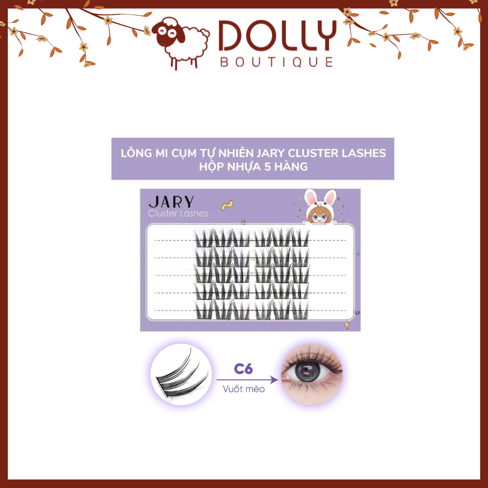 Lông Mi Giả Cụm Tự Nhiên Jary Cluster Lashes Hộp Nhựa 5 hàng C6