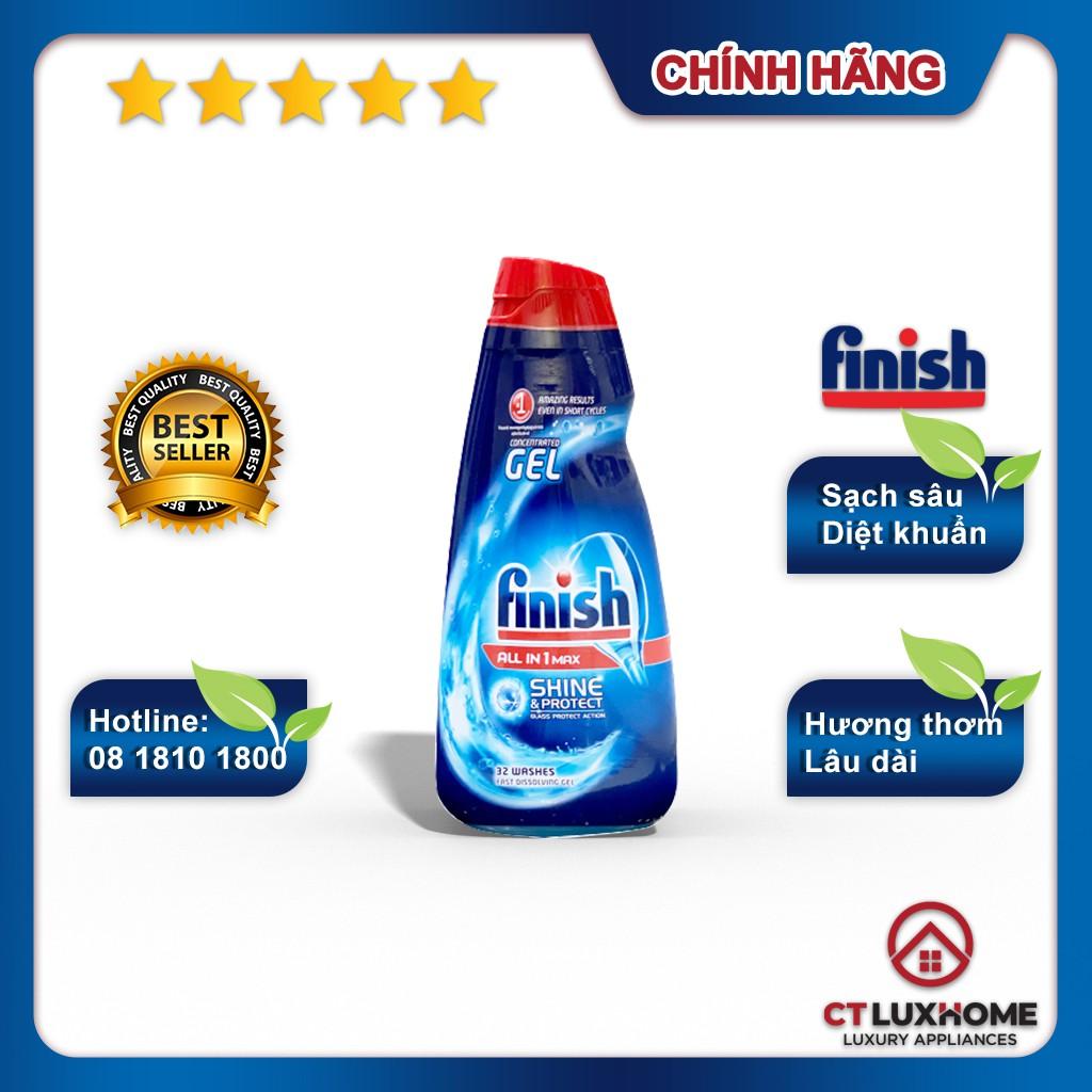 Gel rửa chén bát Finish All In One Max 650ml Shine &amp; Protect