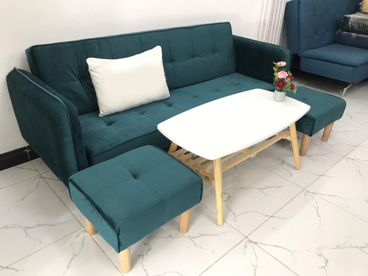 Bộ ghế sofa giường sofa bed tay vịn phòng khách sivali01 sopha