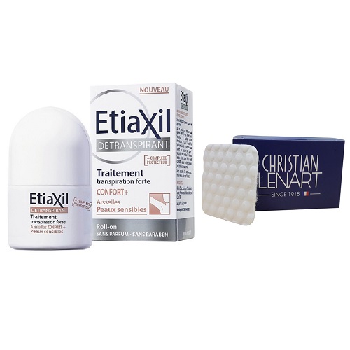 Lăn khử mùi Etiaxil Détranspirant Traitement Confort+ Aisselles Peaux Sensibles 15ml (Dành cho da siêu nhạy cảm) + Tặng bông tẩy trang Christian Lenart 50 miếng