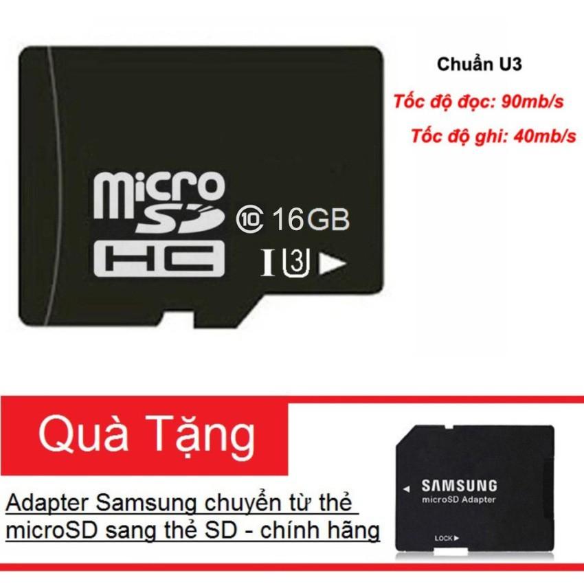 Thẻ nhớ microSDHC Noname 16GB UHS-I U3 hỗ trợ 4K - chuyên dụng camera IP (Đen)