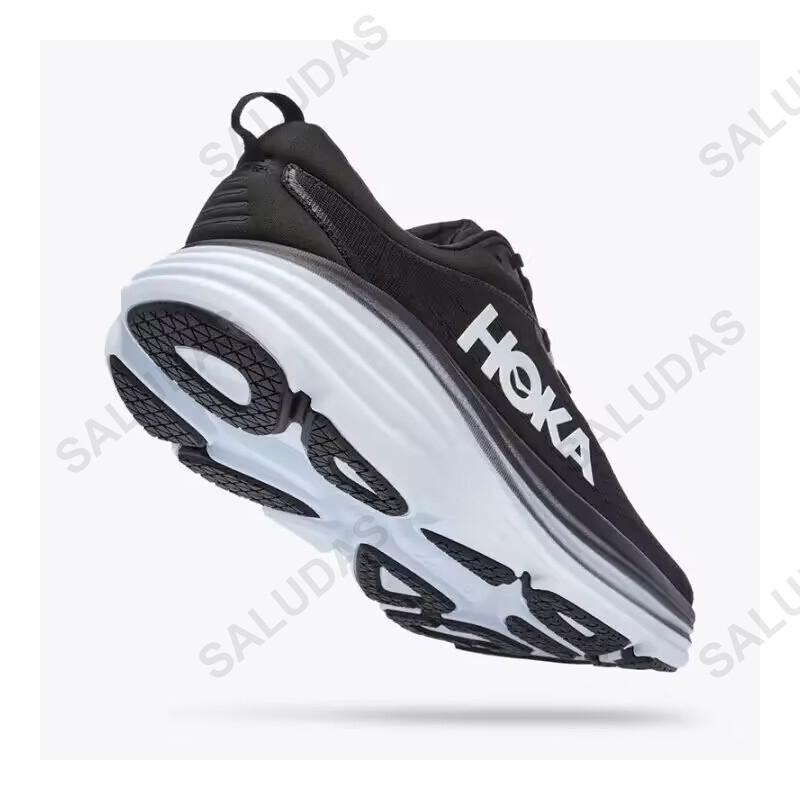 Giày thể thao đàn ông Hoka nam Bondi 8 Đệm nhẹ Giày chạy bộ chạy bộ ngoài trời Giày chạy bộ giày đàn hồi Giày thường Color: Grey blue Shoe Size: 36