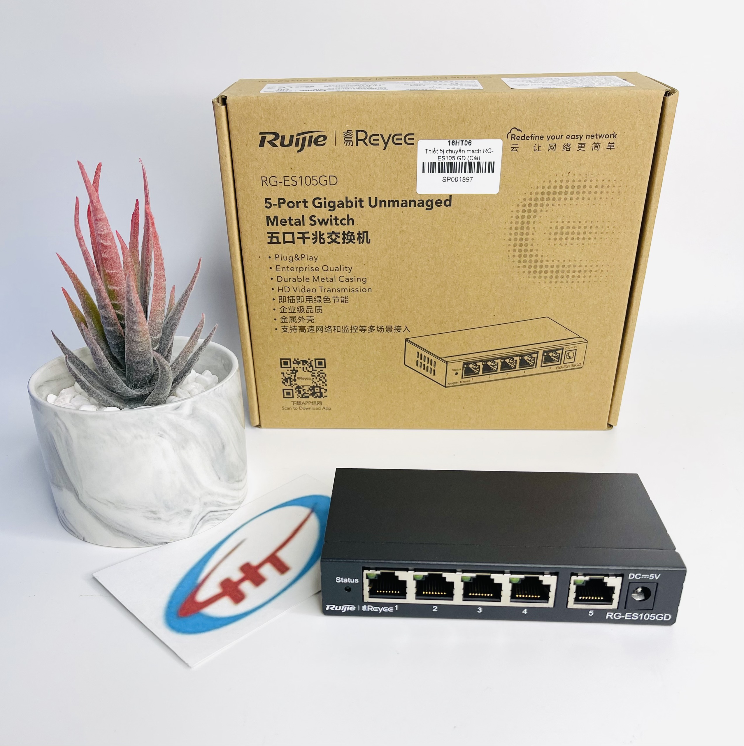 Switch Ruijie Reyee RG-ES105GD 5-Port, Hàng Chính Hãng.