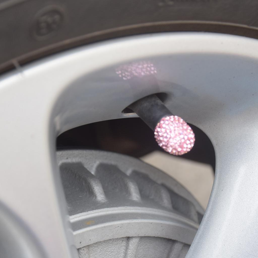Bling Pink Valve Caps & Motorcycle