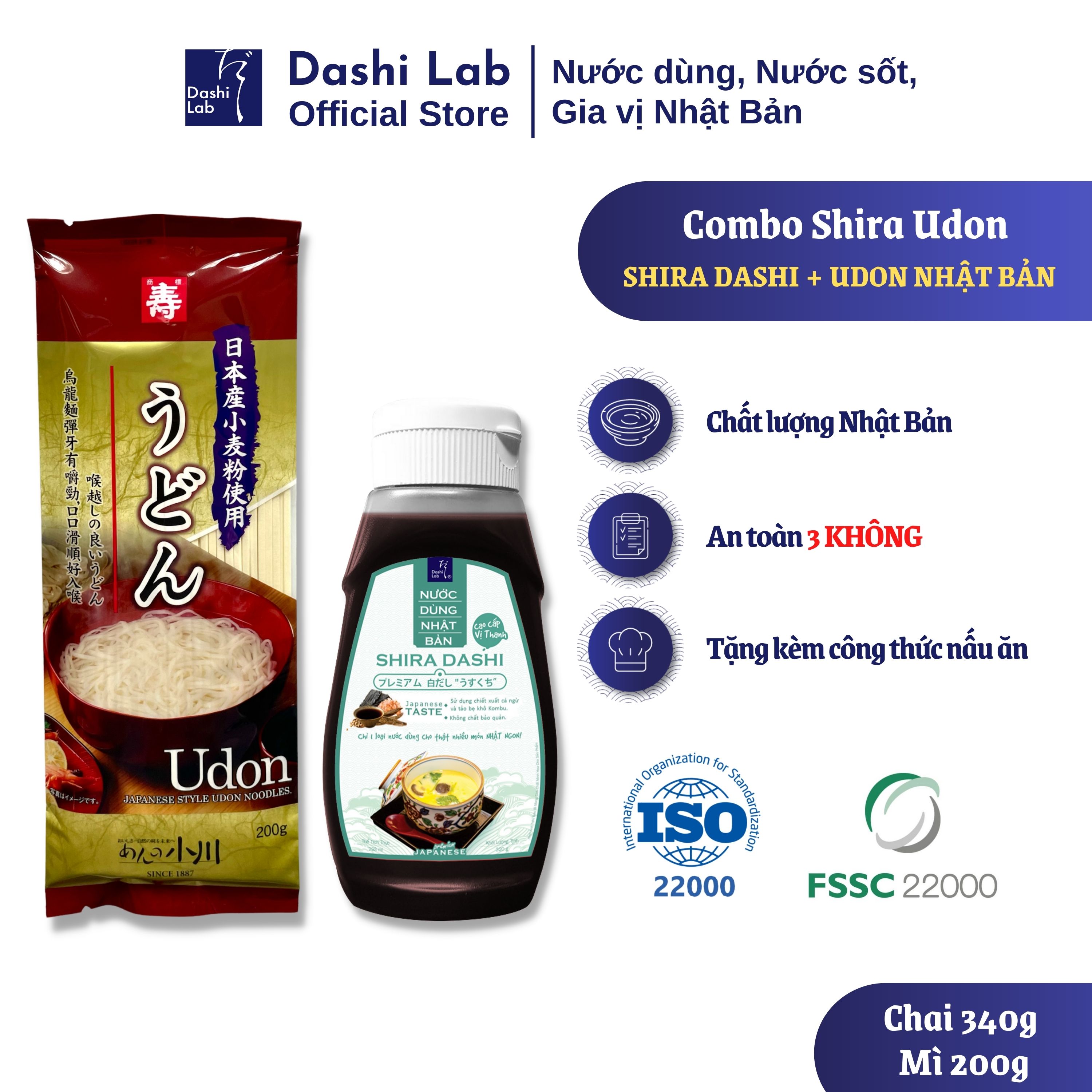 Combo Mì Udon Và Nước Dùng Shira DASHI LAB Sự Kết Hợp Chuẩn Nhật Hương Vị Đậm Đà Khó Quên