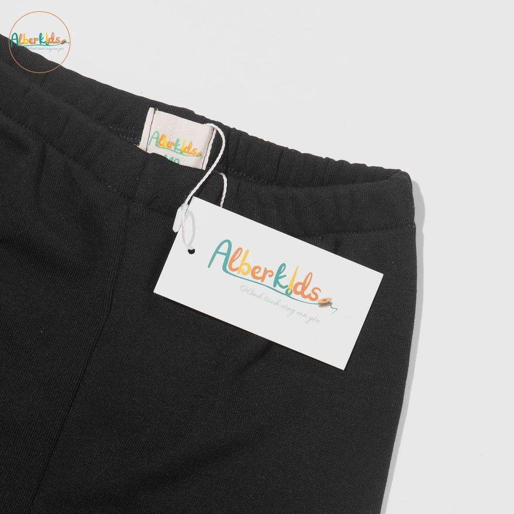 Quần legging bé gái ALBERKIDS phối chân bèo lót lông siêu ấm cho trẻ em 5,6,7,8,9,10,11,12 tuổi