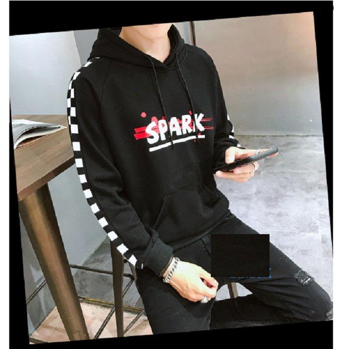 Áo hoodie thun nỉ unisex in chữ spark siêu xịn,phong cách cá tính cho giới trẻ,chất nỉ ngoại dày mịn thấm hút tốt,Áo Hoodie in chữ form rộng có nón chất nỉ bông mềm mịn chống lạnh, nắng siêu tốt