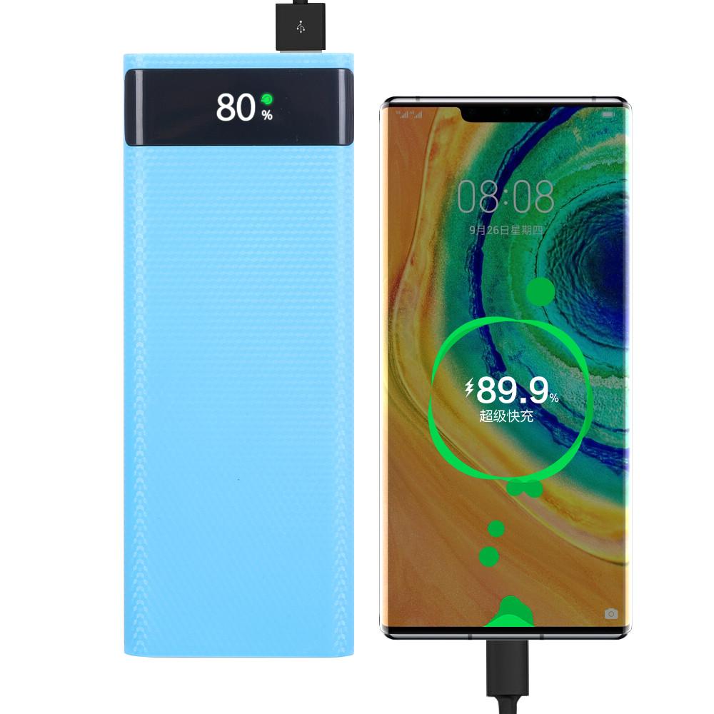 8*18650 Dual USB Power Bank Shell Sạc siêu nhanh Hộp lưu trữ siêu nhỏ DIY Hộp đựng loại C không có pin 9V cho iPhone Xiaomi Màu sắc: Trắng