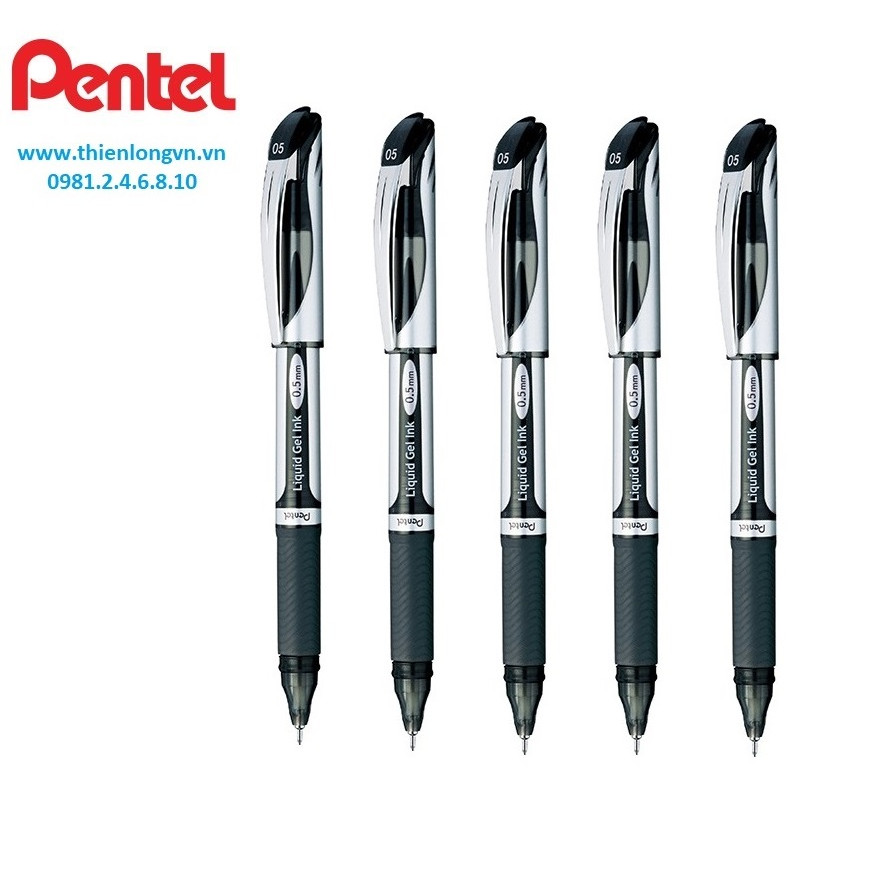 Combo 5 cây Bút nước ký energel Pentel BLN55 mực đen ngòi 0.5mm