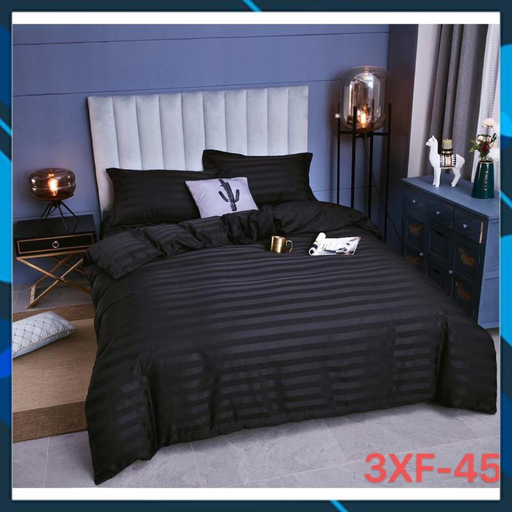 Bộ chăn ga Cotton sọc 3f chăn ga Hàn Quốc đủ màu đủ size miễn phí bo chun