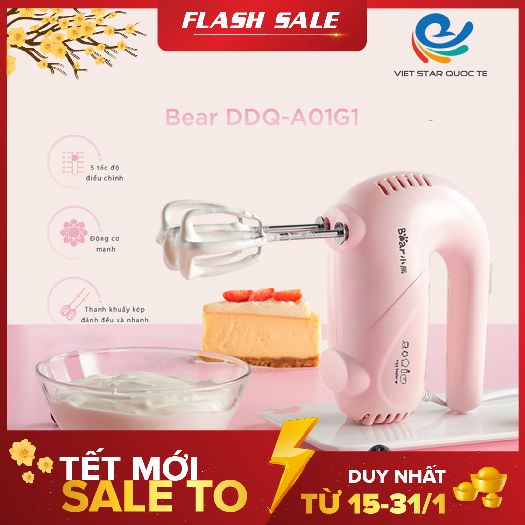 Máy Đánh Trứng Cầm Tay Mini 5 Tốc Độ, Công Suất 125W, Màu Ngẫu Nhiên - Hàng Chính Hãng