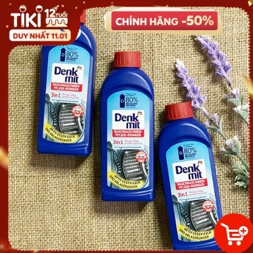 Chất tẩy rửa vệ sinh máy giặt 3 trong 1 250ml DENKMIT, Waschmaschinen-Pflege-Reiniger 3in1, 250 ml dùng cho máy giặt
