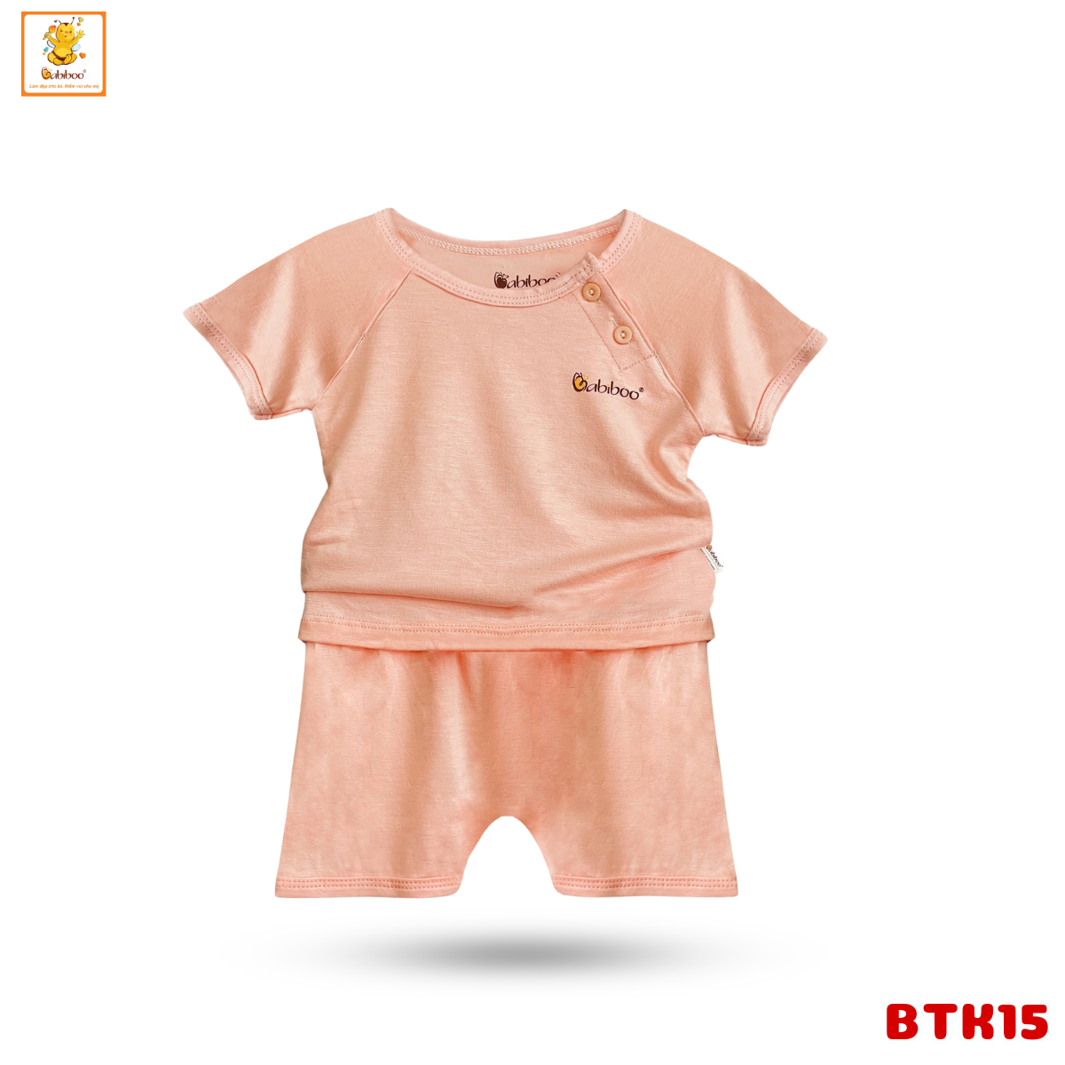 Đồ sơ sinh bé trai Babiboo bộ quần áo ngắn tay chất viscose mềm mịn mát BTK15