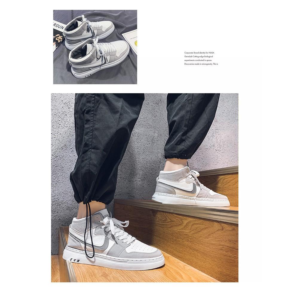 Giày thể thao nam - Giày Sneaker Tăng Chiều Cao màu trắng sữa MS07