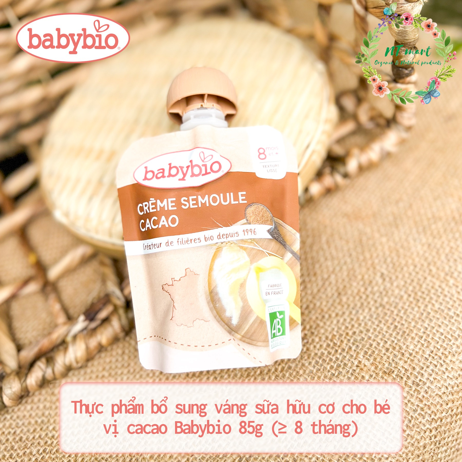 Thực phẩm bổ sung váng sữa hữu cơ cho bé BabyBio 85gr (từ 6 tháng)