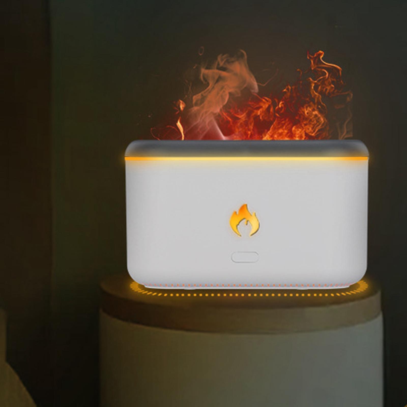 300ml Air Humidifier 3D Flame USB Night Lamp Essential Oil Diffuser for Home Desktop