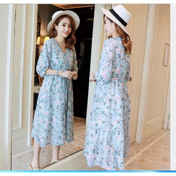 ĐẦM BẦU VÁY BẦU CÔNG SỞ VOAN 2 MÀU