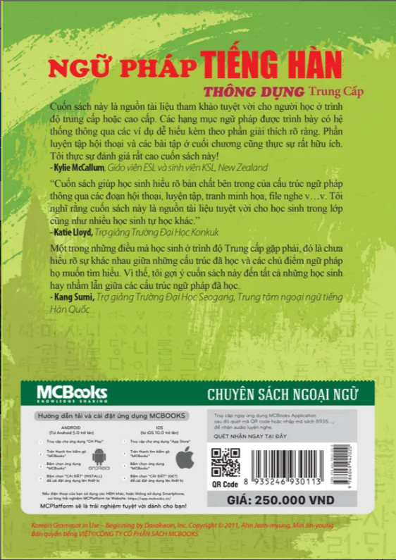 Trọn bộ 3 cuốn ngữ pháp tiếng hàn thông dụng - NH