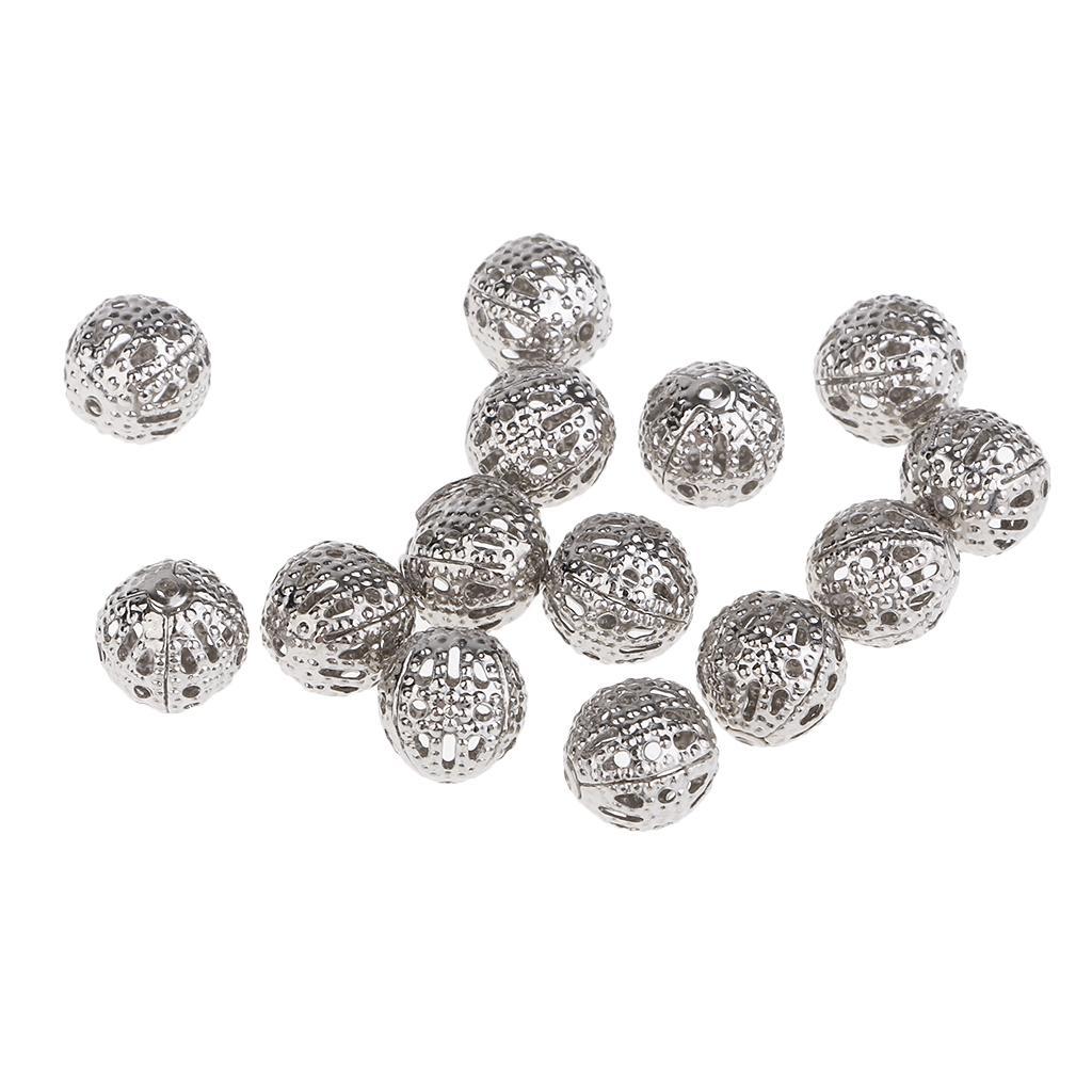 2x 100 Pieces 8mm Round Metal Beads Spacer Beads Beads Jewelry DIY Crafts