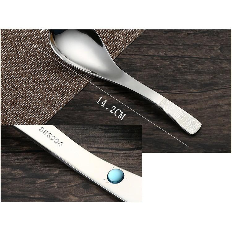 Bộ 3 muỗng súp dài 17cm inox 304 cao cấp bóng sáng hợp vệ sinh
