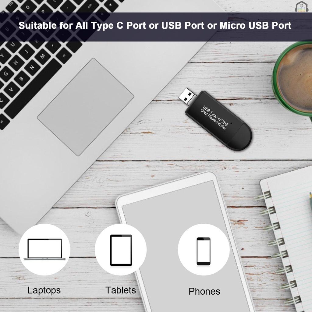 Đầu đọc thẻ nhớ USB loại C 3 trong 1 nhỏ gọn tiện dụng