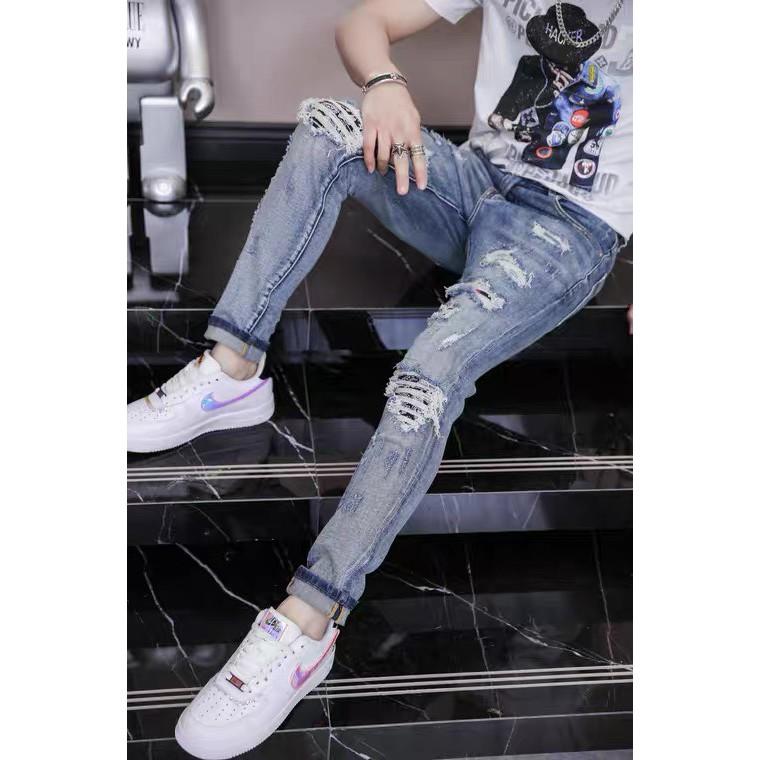 Quần Jean Nam Rách- Quần Bò Nam co dãn ôm form tôn dáng chuẩn, quần jean thời trang cao cấp nam Muradfashion mẫu NT511