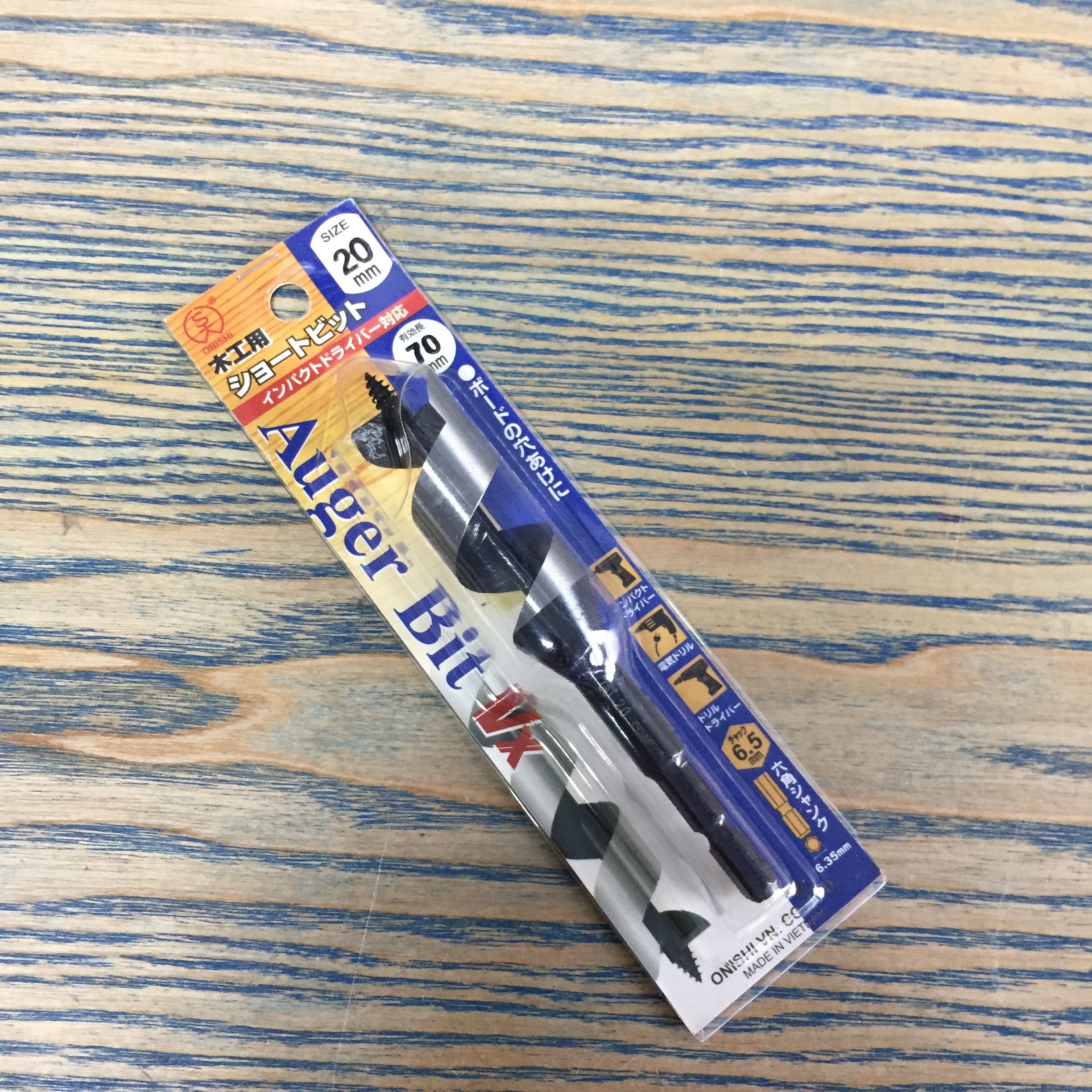 Mũi khoan gỗ xoắn ốc ngắn 20mm đuôi lục giác 6.35mm Onishi