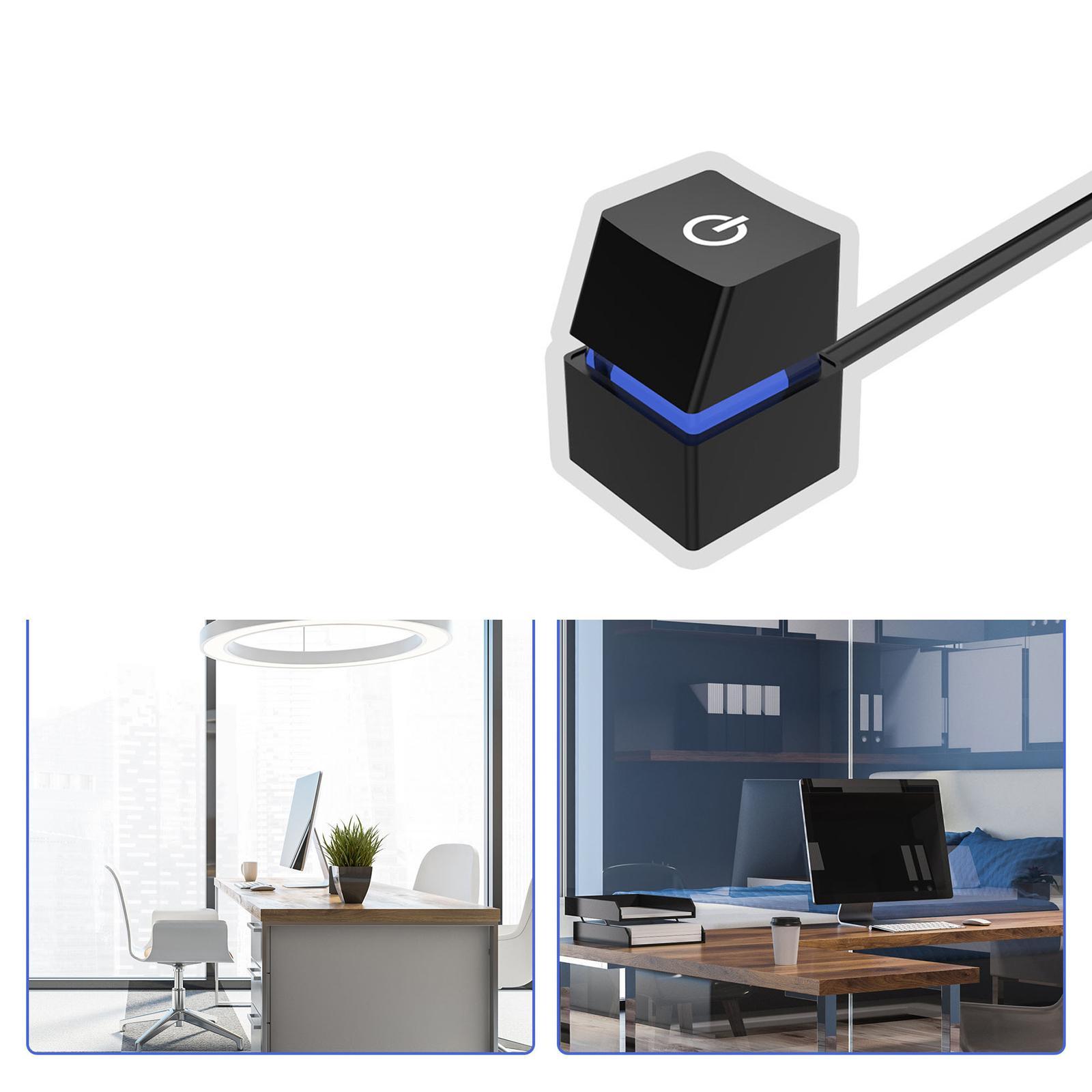 2X Desktop Computer Power Switch with Extension Cable Desktop Switch for Office