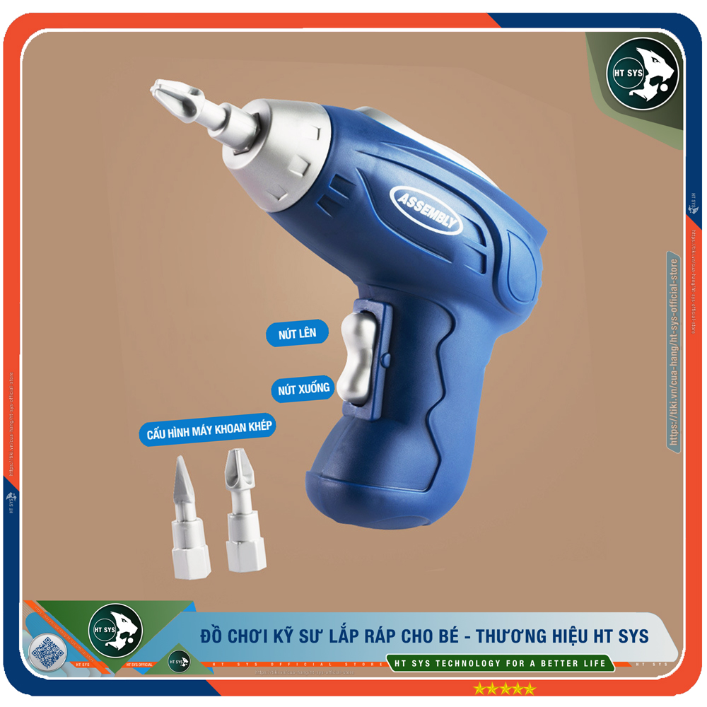 Đồ Chơi Trẻ Em HT SYS - Bộ Đồ Chơi Lắp Ghép Kỹ Sư Bằng Ốc Nhựa Tặng Kèm Khoan - Đồ Chơi Trẻ Em Thông Minh HT SYS - Giúp Tư Duy, Sáng Tạo, Giáo Dục Cho Bé - Hàng Chính Hãng
