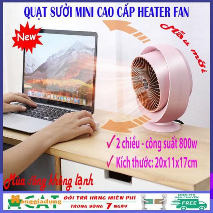 Chăn Hè Lông Vũ Nhập khẩu Mẫu Hot 2021 Quạt sưởi mini 2 chiều để bàn Heater Fan công suất 800W, chống lật