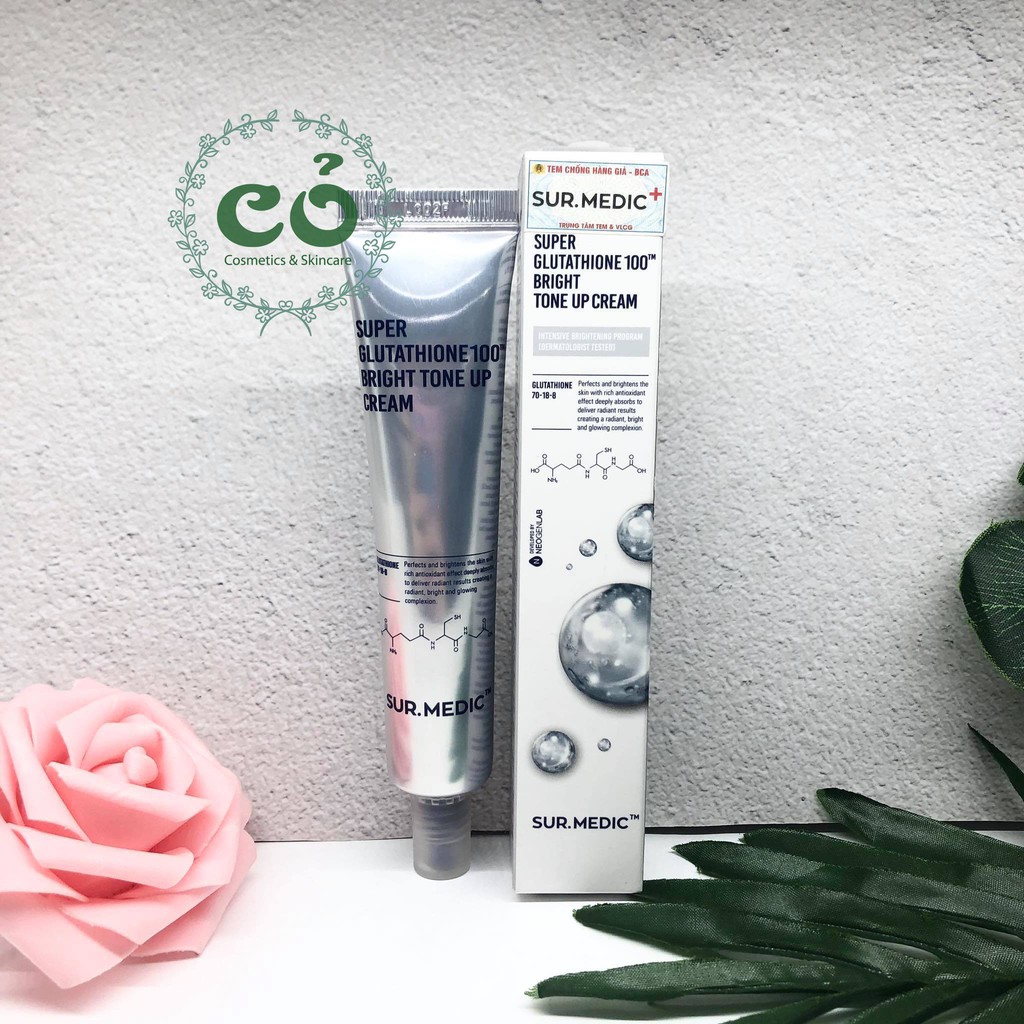 Kem Dưỡng Trắng Da và Nâng Tông Tức Thì SUR.MEDIC+ SUPER GLUTATHIONE 100 BRIGHT TONE UP CREAM