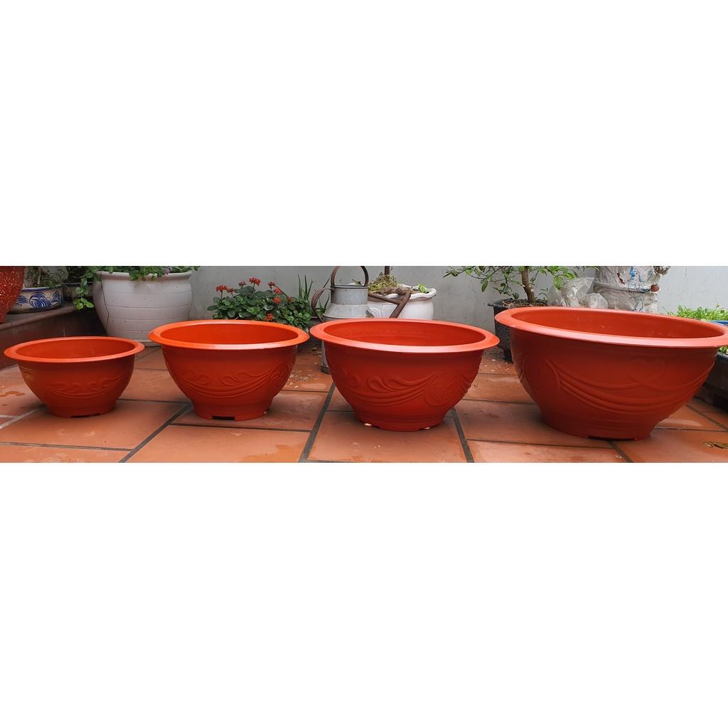 Chậu nhựa tròn hoa văn Phúc Lộc Thọ kích thước đa dạng