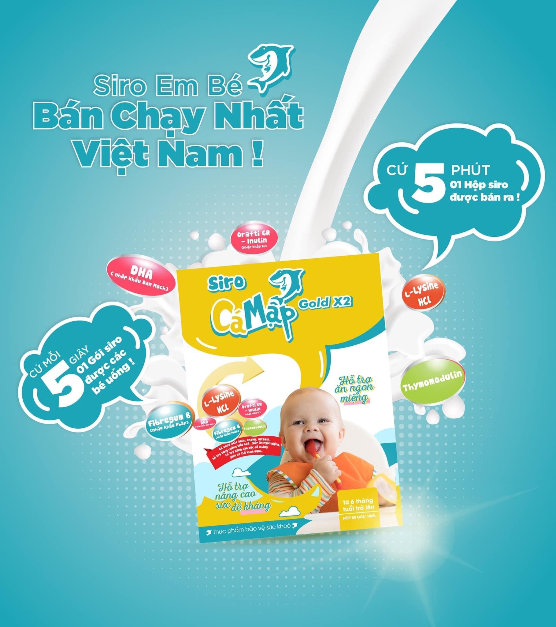 [Tặng 3 Gói] Siro Cá Mập Gold X2 Baby Shark Giúp Bé Hết Biếng Ăn, Chống Táo Bón, Tăng Hệ Miễn Dịch