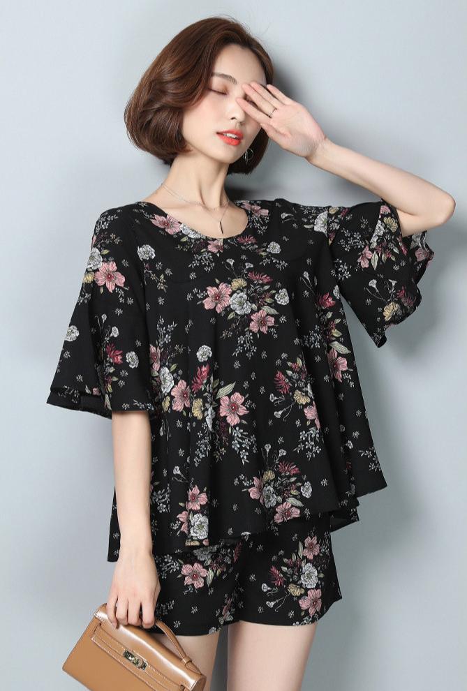 Set đồ mặc nhà mùa hè dáng babydoll giấu bụng DV01