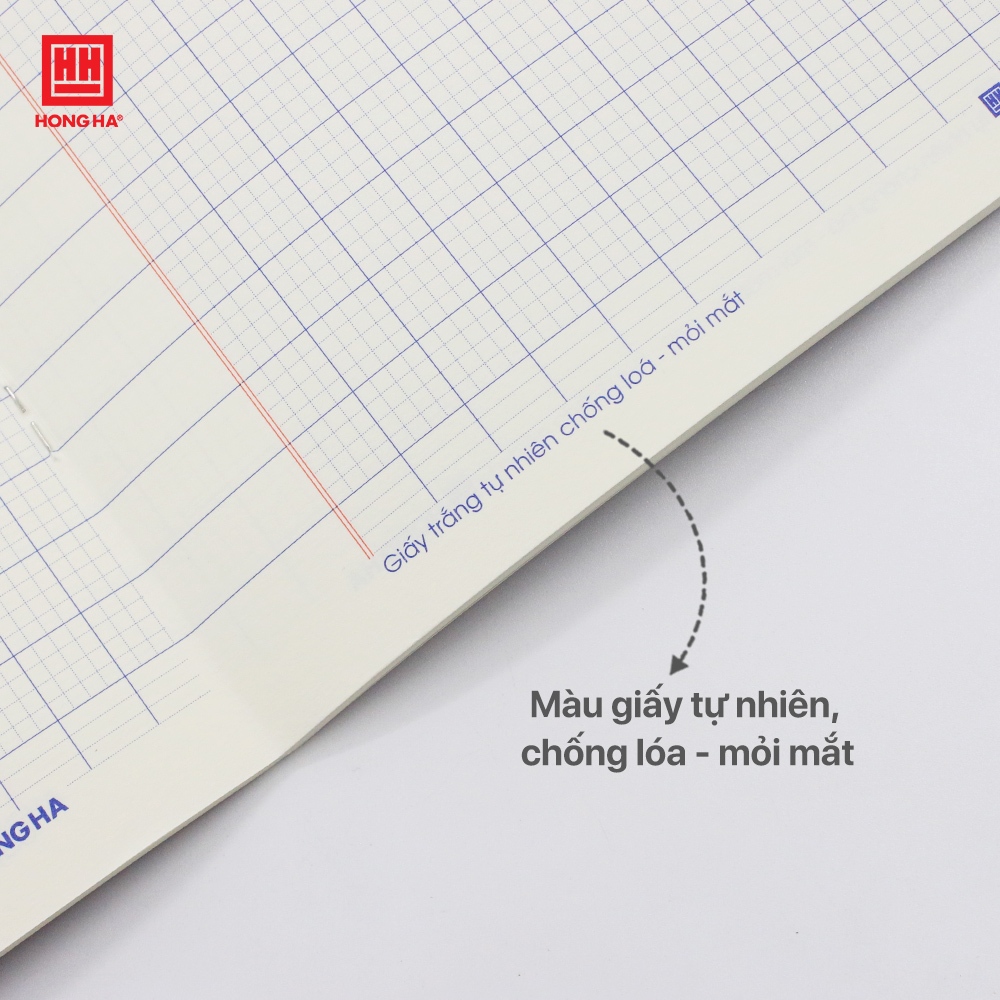 Lốc 5 Vở 4 ô ly Hồng Hà 80 trang School ẾCH CỐM 0600 - Định lượng 100gsm, Giấy trắng tự nhiên chống lóa