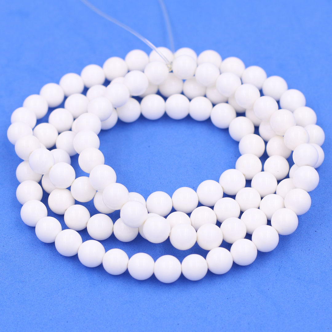 Vòng chuỗi 108 hạt Đá San hô trắng - Chuỗi đá Phong thủy Size 6mm, 8mm - Hợp mệnh Kim, mệnh Thủy