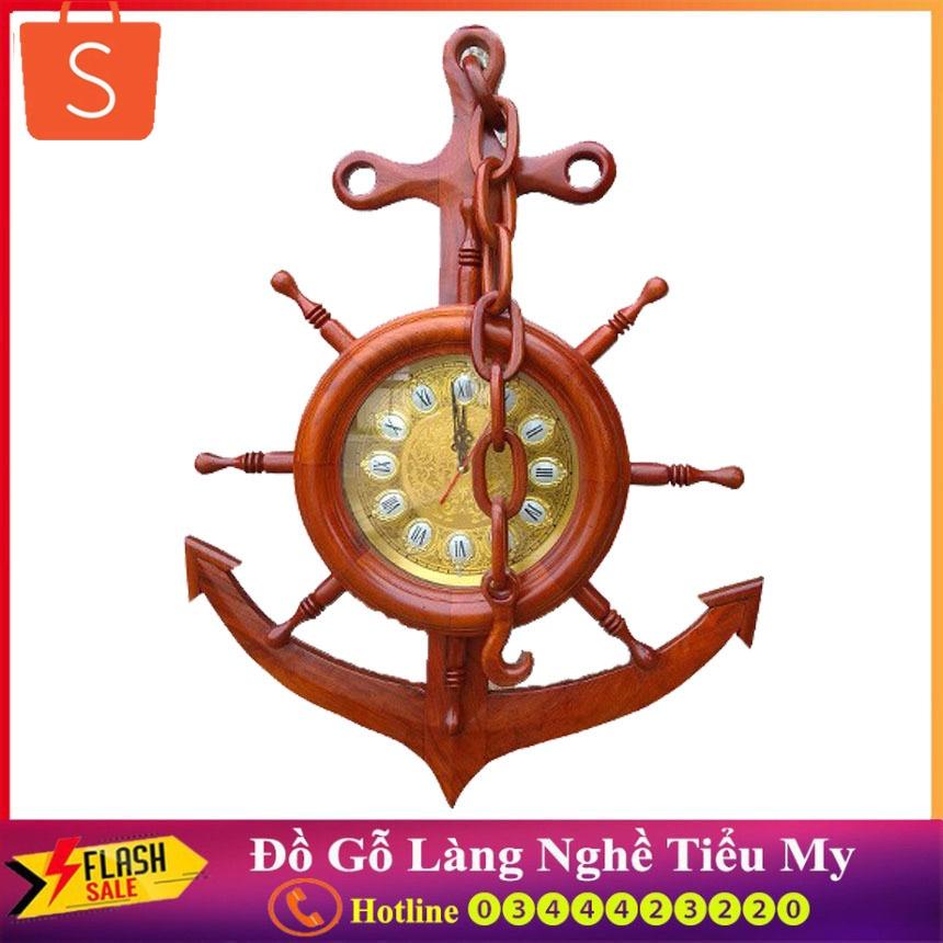 Đồng hồ mỏ neo treo tường gỗ hương ta cao cấp