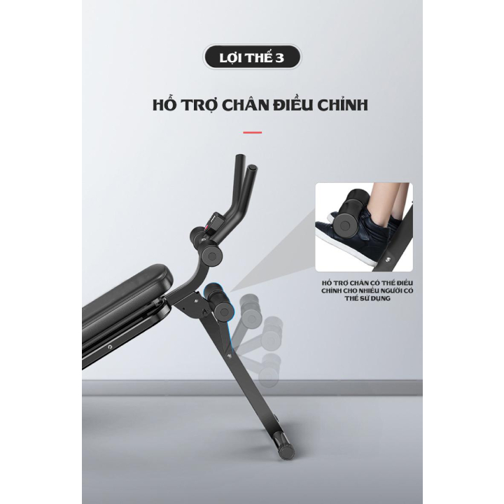 Ghế máy trượt tập cơ bụng đa năng 5.0, hỗ trợ các nhóm cơ bụng, lưng, tay, ngực - Tặng kèm Máy mát xa massage mini đa năng cầm tay Fascial Gun Phoenix thế hệ mới - 6 Cấp Độ, Hỗ Trợ Mát Xa Chuyên Sâu