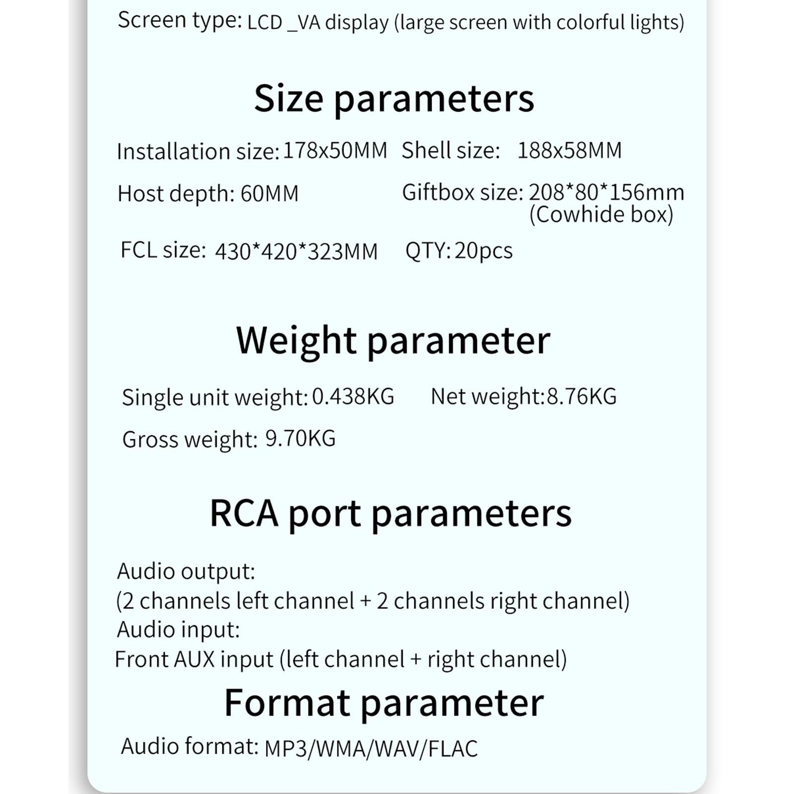 Car Stereo Receiver MP3 Player Mobile App Control AUX Input AM/FM Radio