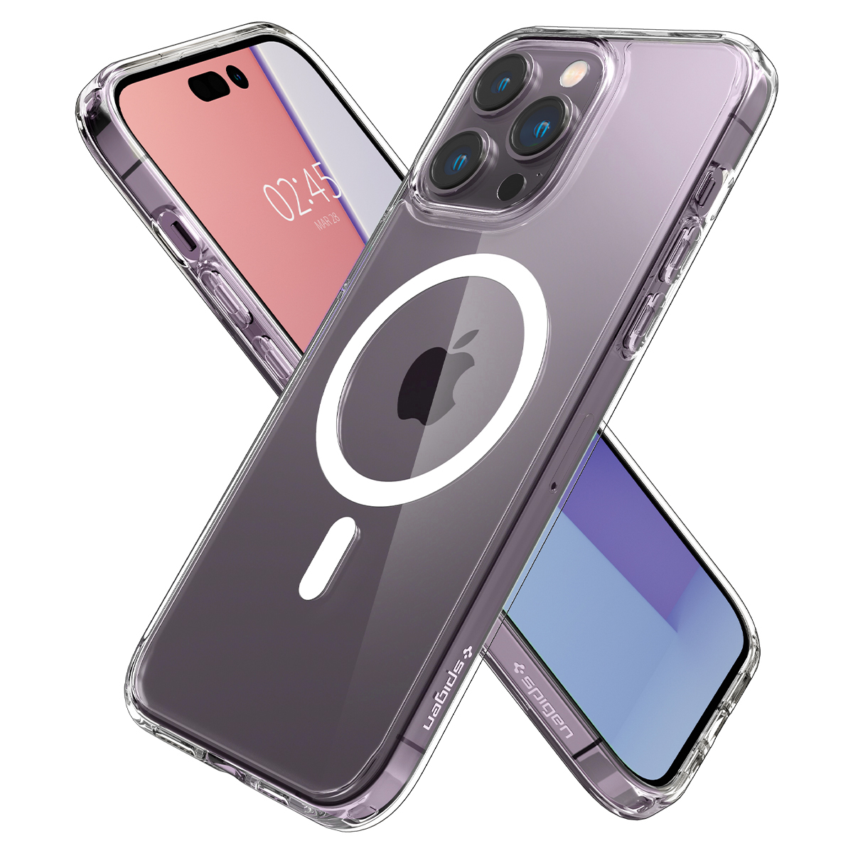 Ốp Lưng dành cho iPhone 14 Pro Max Spigen Crystal Hybrid MagFit Clear Case Chống Ố Vàng - Hàng Chính Hãng